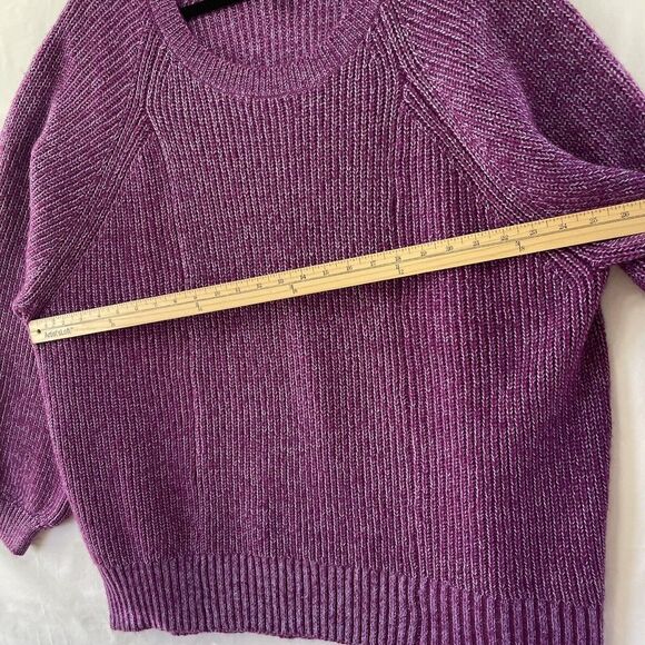 Terra & Sky Pullover Sweater Women Purple‎ Acrylic Blend Knitted 4X Round Neck - Picture 8 of 10